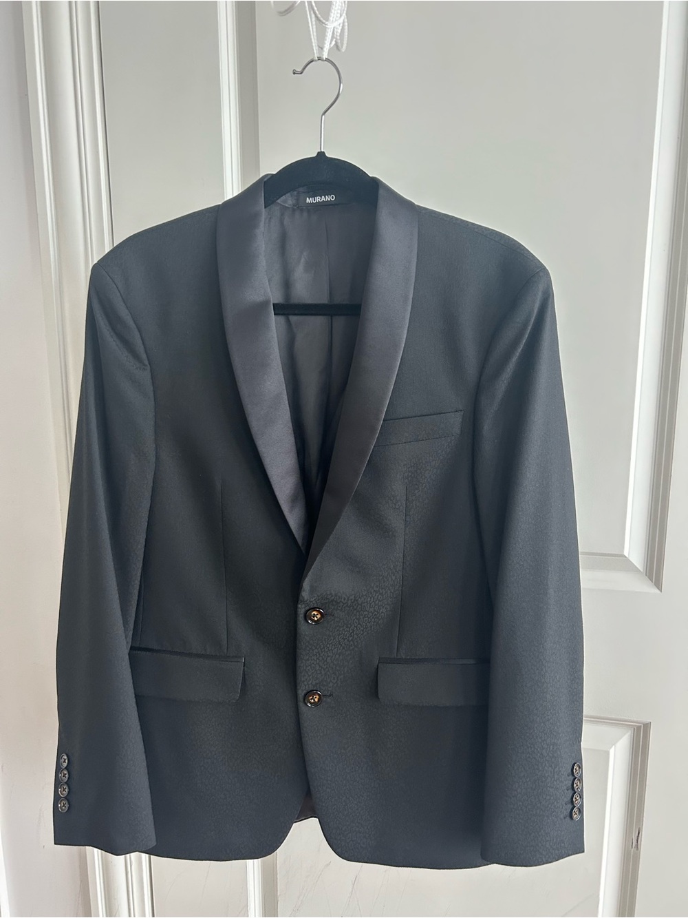 Murano Black Satin Lapel Men's Suit